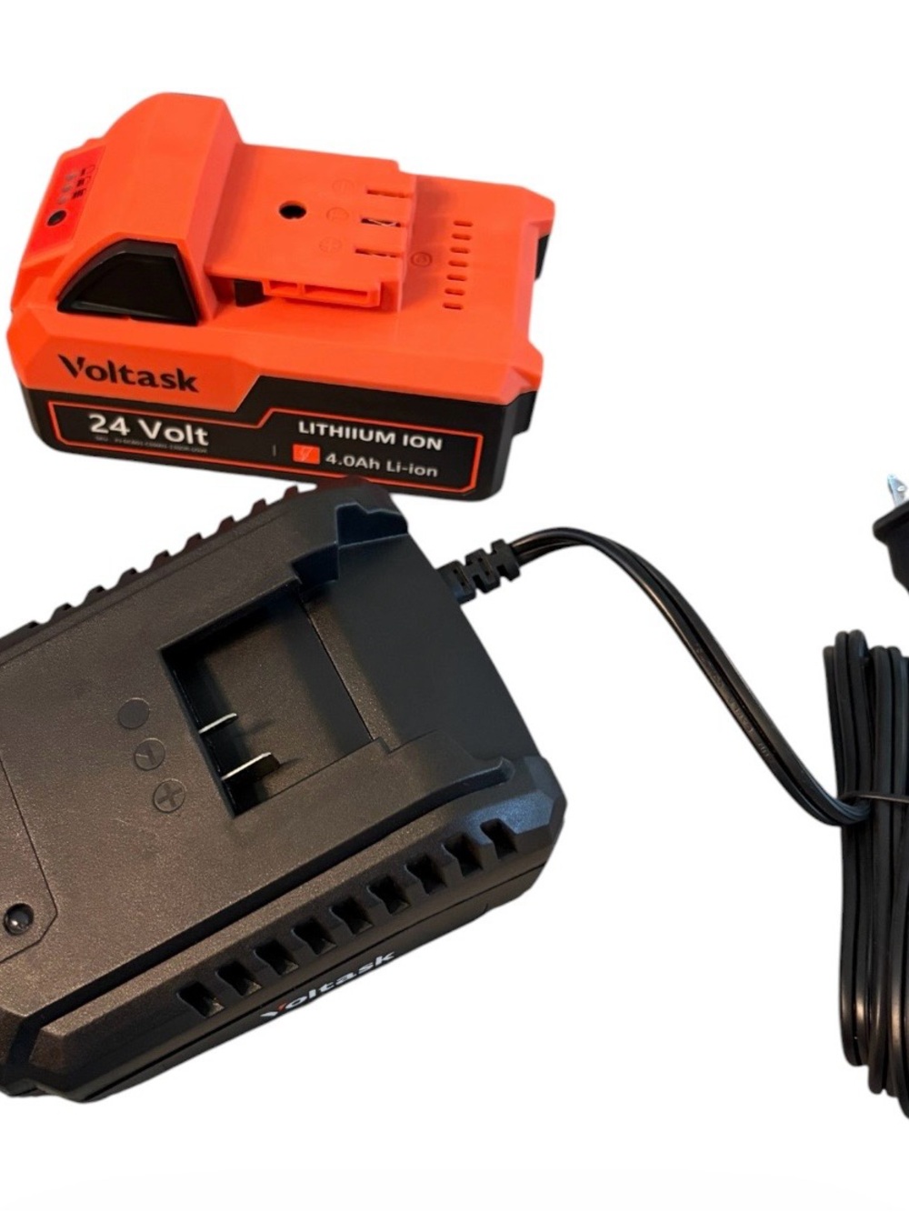 VOLTASK 24V 4.0AH Li-Ion Battery and Charger for Cordless Snow Shovel/Blower New
